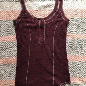 Free People Maroon Tank w/buttons